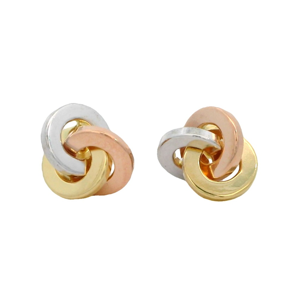 PENDIENTES NUDO TRICOLOR.10MM.PRESION
