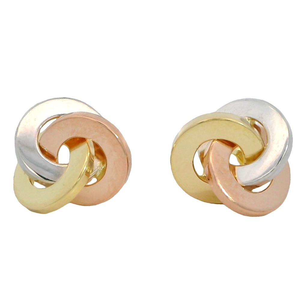 PENDIENTES NUDO TRICOLOR.12MM.PRESION