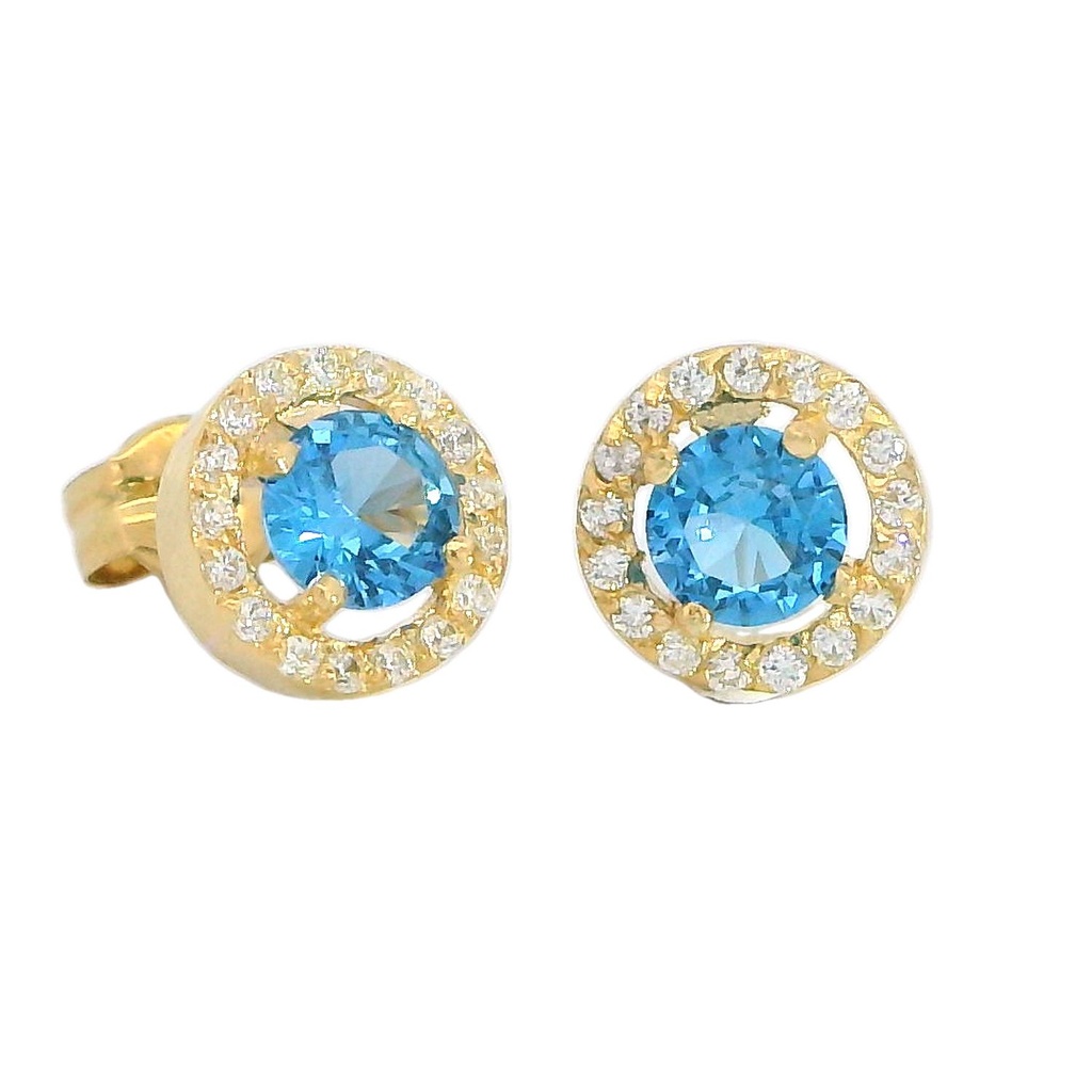 PENDIENTES ORLA 7MM CENTRO 4MM PRESION COLOR AGUA